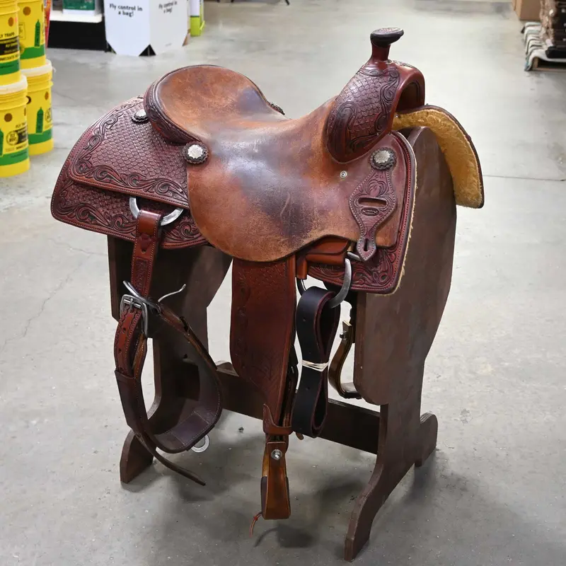 16" USED JEFF SMITH COW HORSE SADDLE