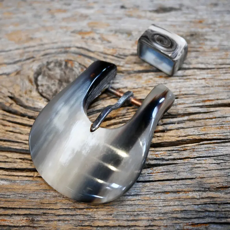 Two Piece Cow Horn Headstall Buckle