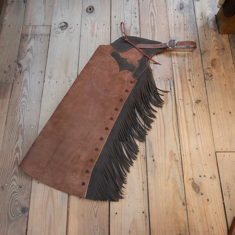 WLC Brown Roughout Stepthrough Chaps