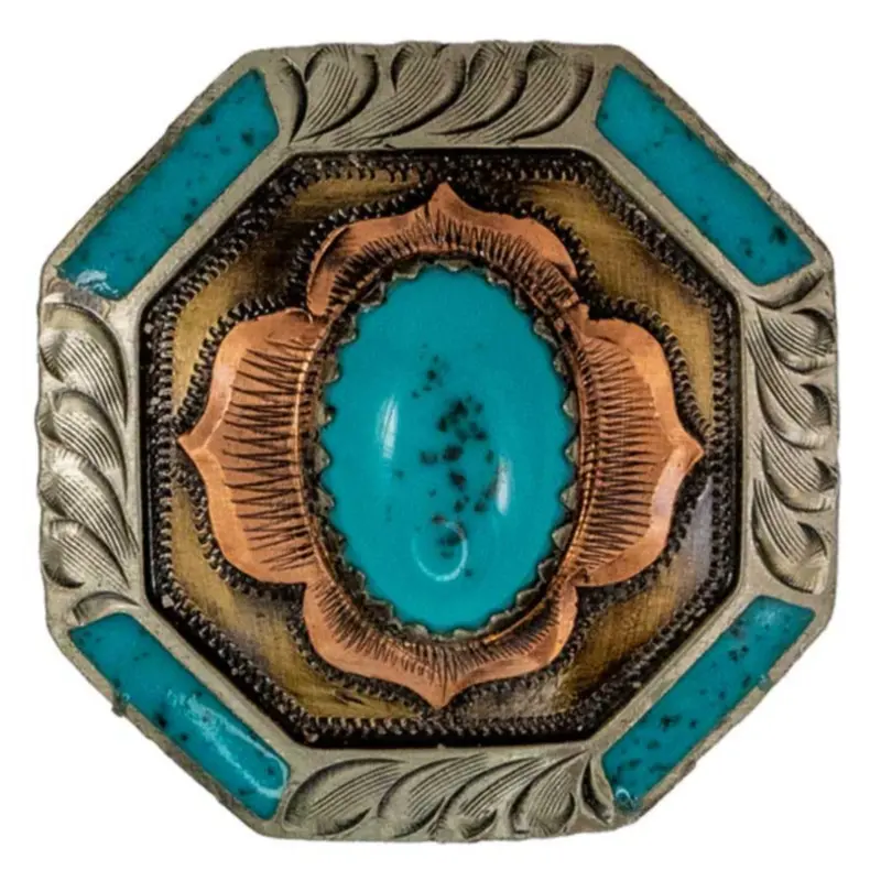 Turquoise Stone Flower Concho
