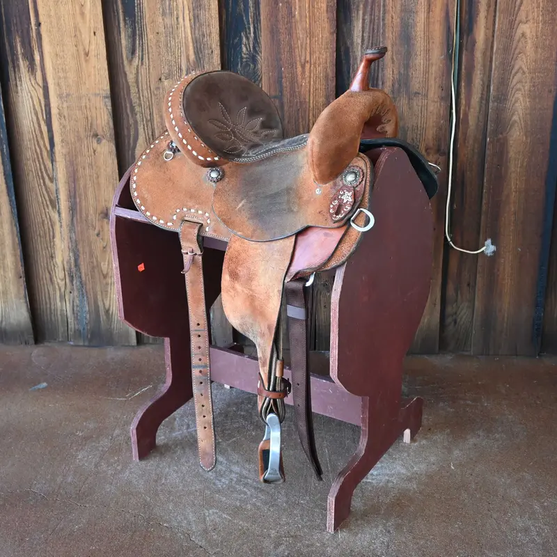14" USED DOUBLE J POZZI PRO BARREL SADDLE