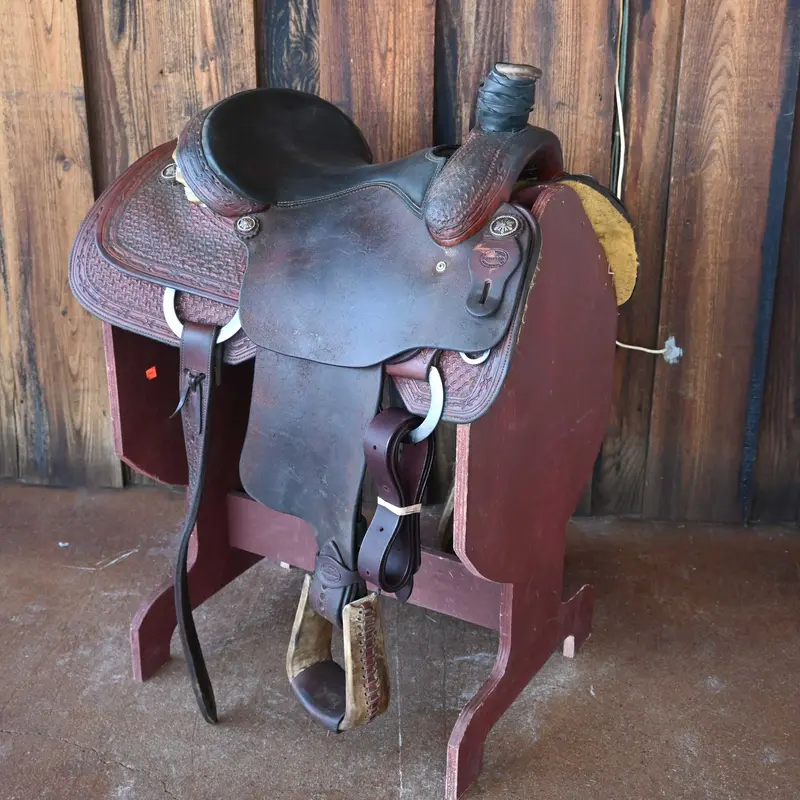 14" USED FORT WORTH TEAM ROPING SADDLE