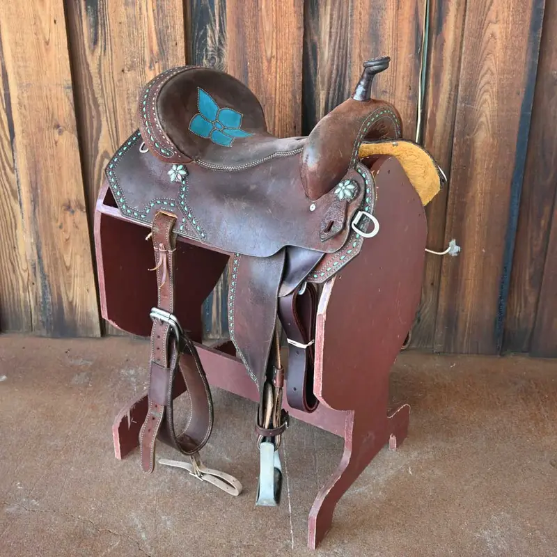 15" USED DOUBLE J POZZI PRO BARREL SADDLE