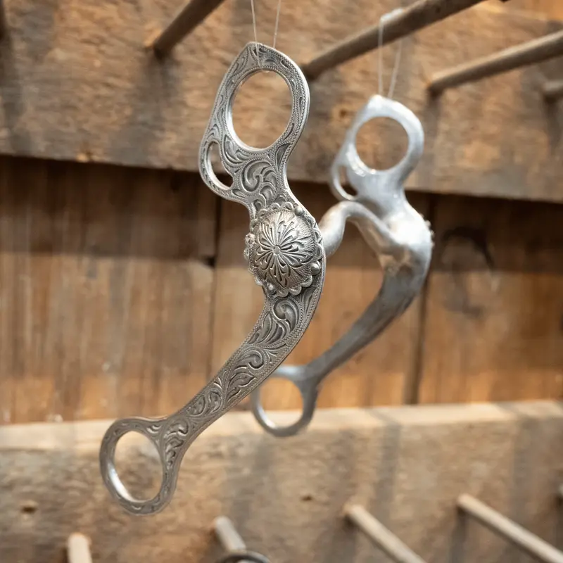 Silver Engraved Fleming Solid Port Bit