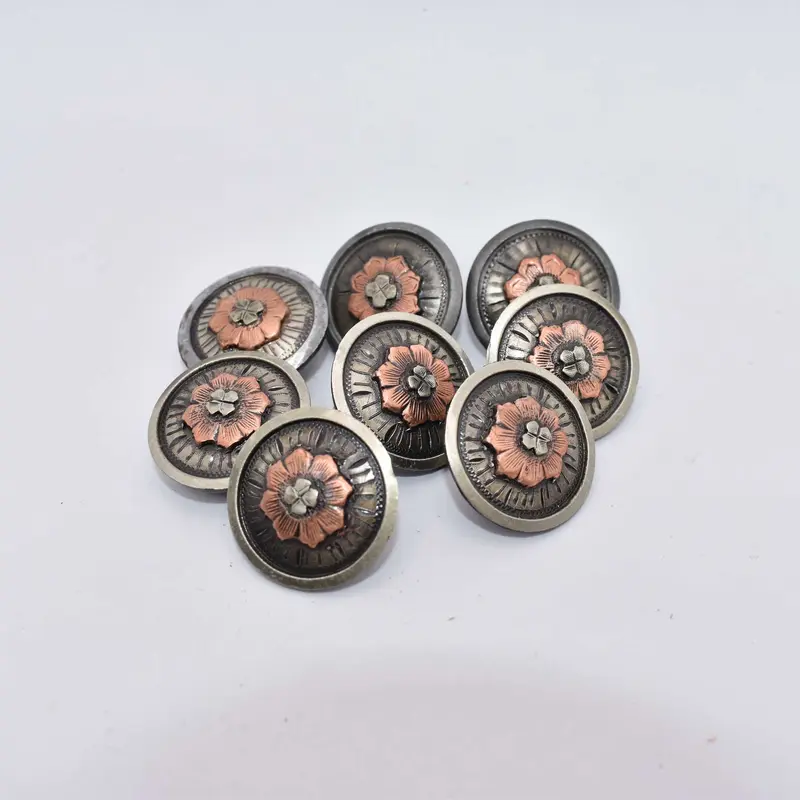 NEW 1" Floral Concho Set Of 8