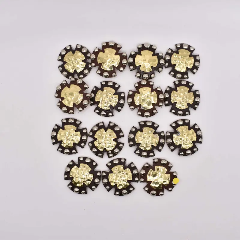 NEW Gold Beaded Concho Set Of 15