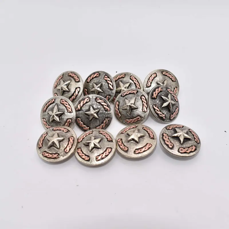 NEW Star Concho With Brass Wire Set Of 12