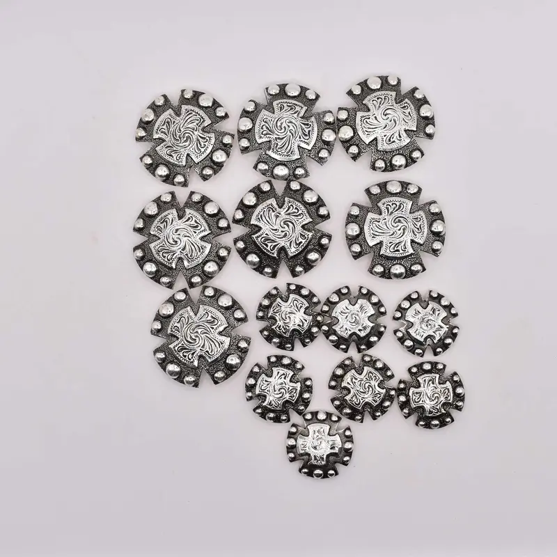 NEW Sterling Silver Engraved Concho Set Of 14