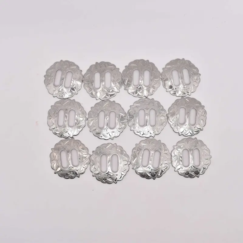 NEW Sterling Silver Slotted Floral Concho Set 12