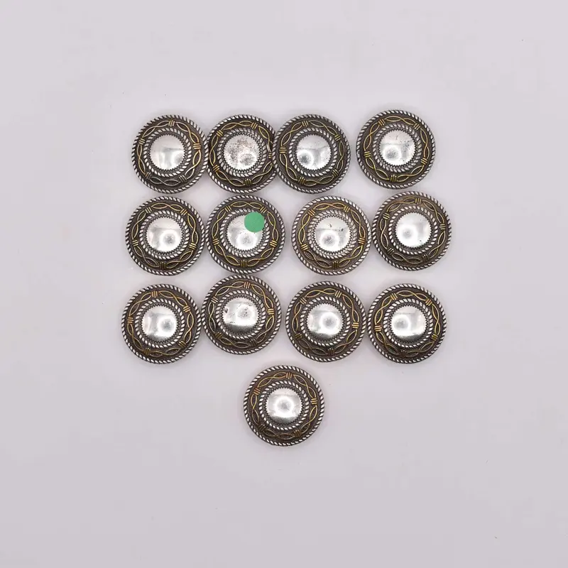 NEW Wire Lined Sterling Concho 1" Set Of 13