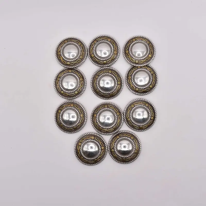 NEW Wire Sterling Concho 1 1/2" Set Of 11
