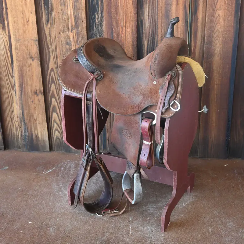 15.5" USED TESKEY'S PRO CUTTER RANCH CUTTER SADDLE