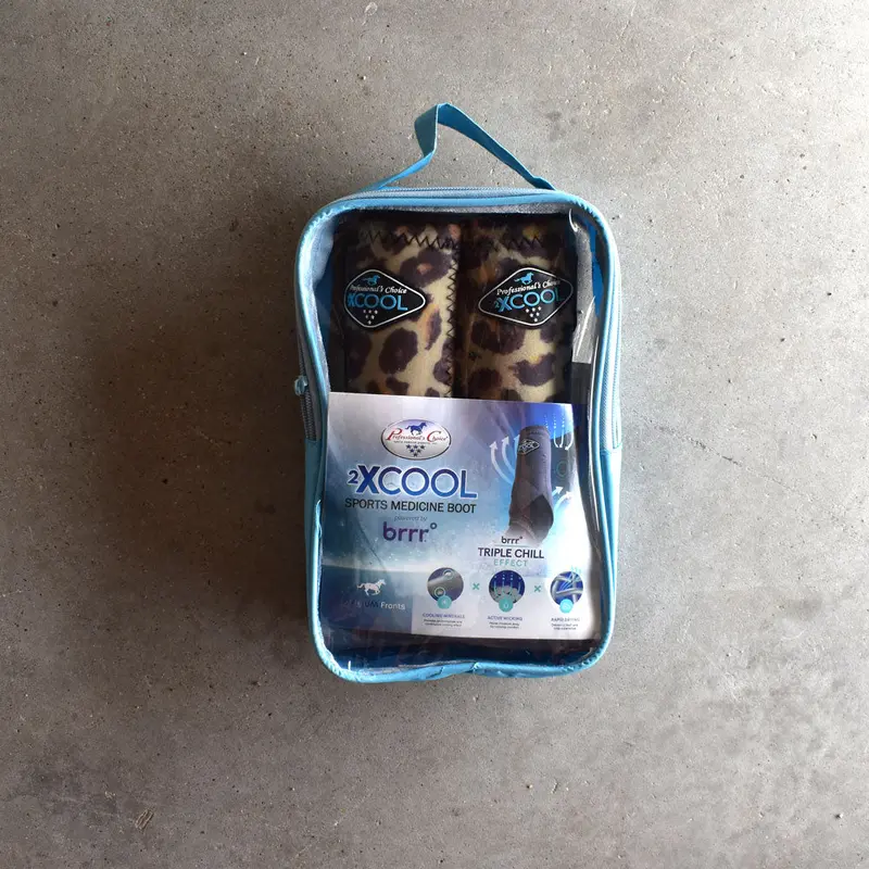 NEW Professional Choice 2xCool Sports Medicine Boots 2 Pack Front Cheetah Print