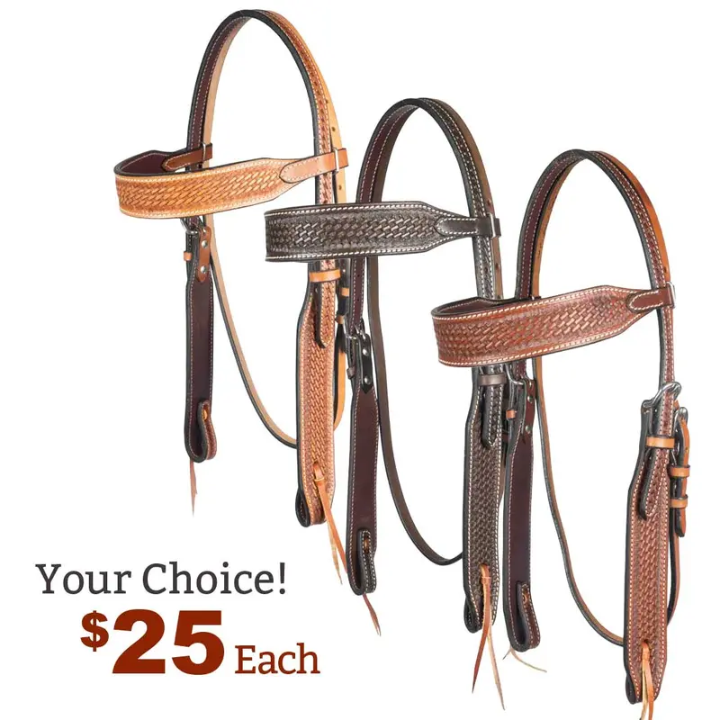 NEW Teskey's 1-1/2" Argentinian Basketweave Browband Headstall