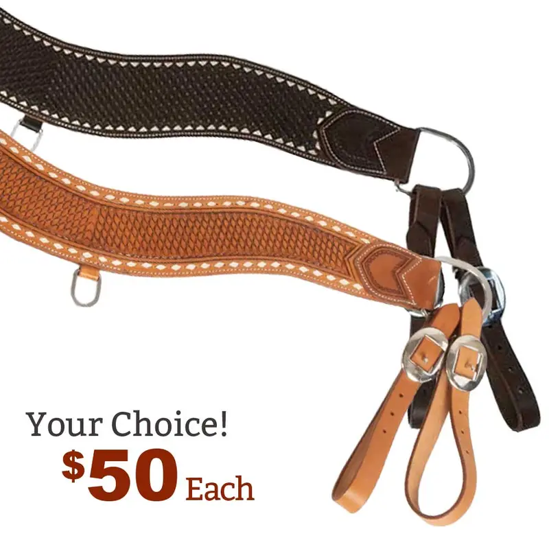 NEW Teskey's Basketweave Tooled Tripping Collar w/Buckstitch