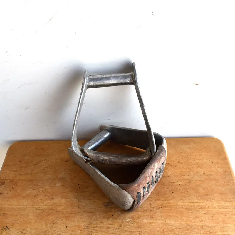 Used Crooked Aluminum Stirrups with Treads