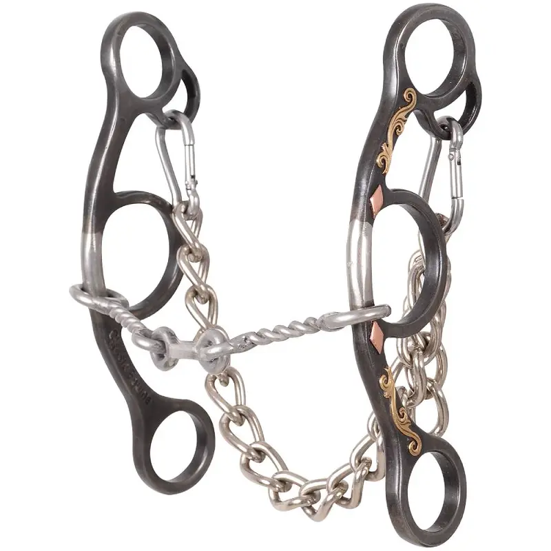Sherry Cervi Diamond Floral Short Shank Small Twisted Wire Dogbone Gag Bit