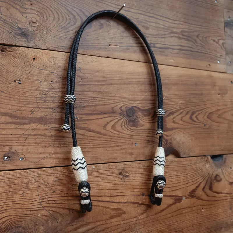 Braided Leather Bosal Hanger with Rawhide Accents