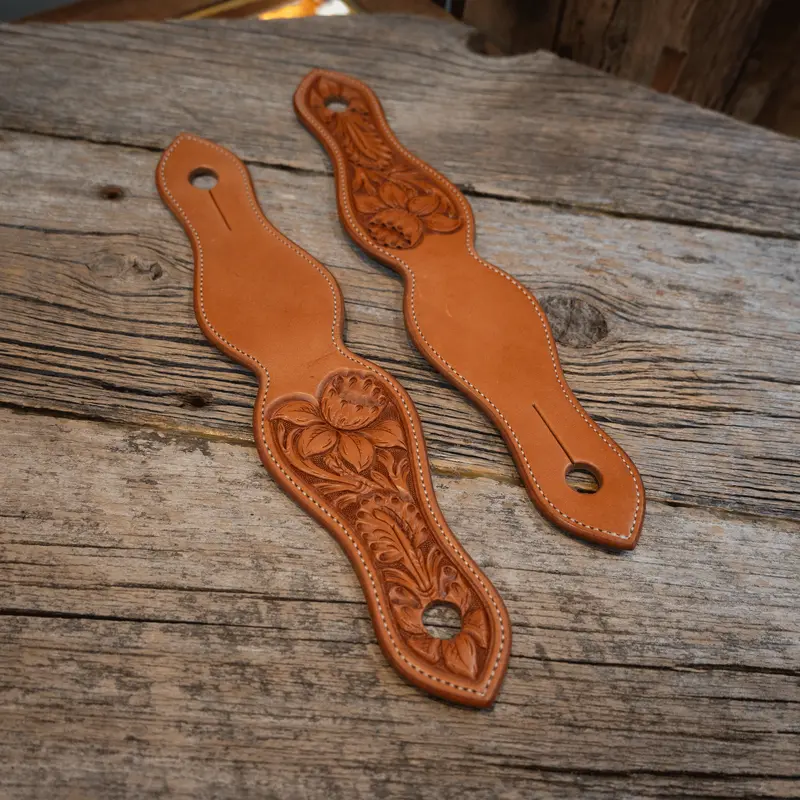 Buckaroo Slobber Straps with Floral Tooling