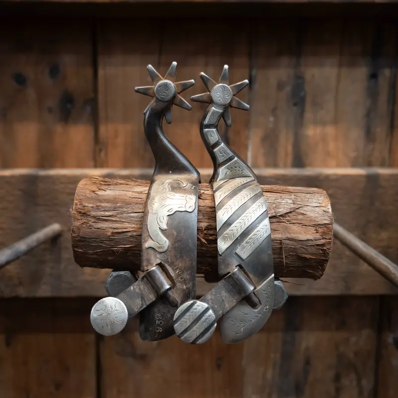 Clint Martin Silver Mounted 7pt Spurs