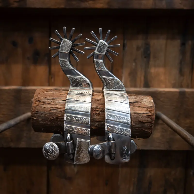 Wayne Dollar Silver Mounted 12pt Spurs