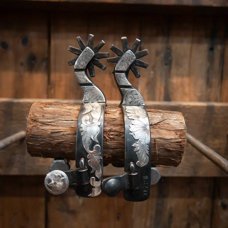 Wayne Dollar Silver Mounted 9pt Spurs