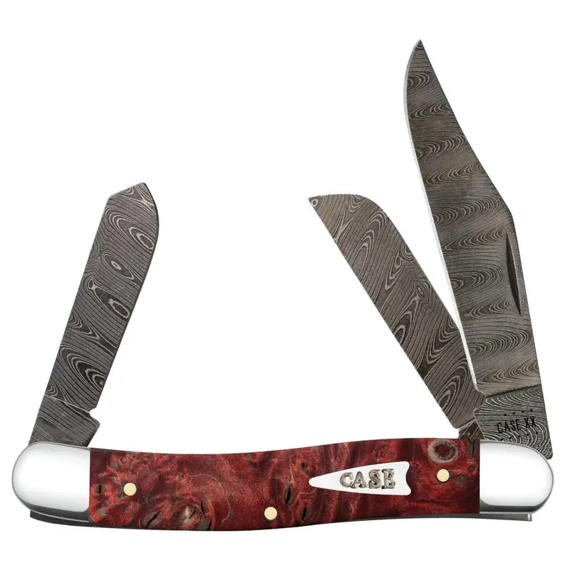 Autumn Maple Burlwood Damascus Half Whittler