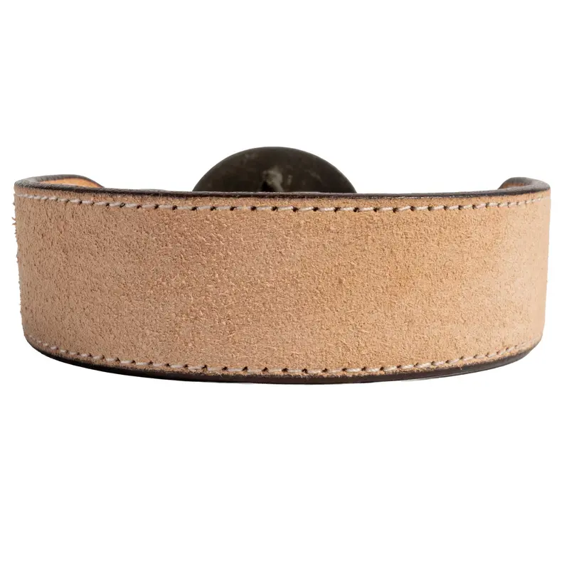 Light oil Roughout Dog Collar With Engraved Buckle