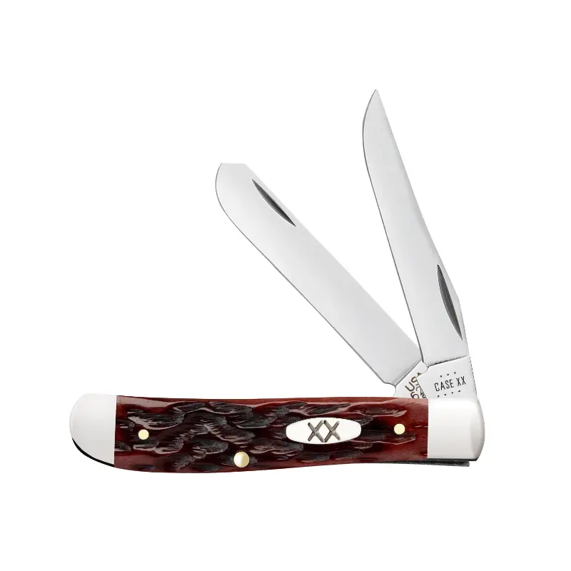 Mini Trapper 25133 Jig Peach Seed Mahogany Bone Carbon Steel Pocket Knife