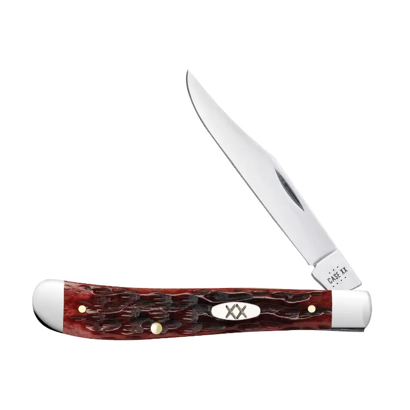 Mohogany Bone Peach Seed Jig Slimline Trapper Knife