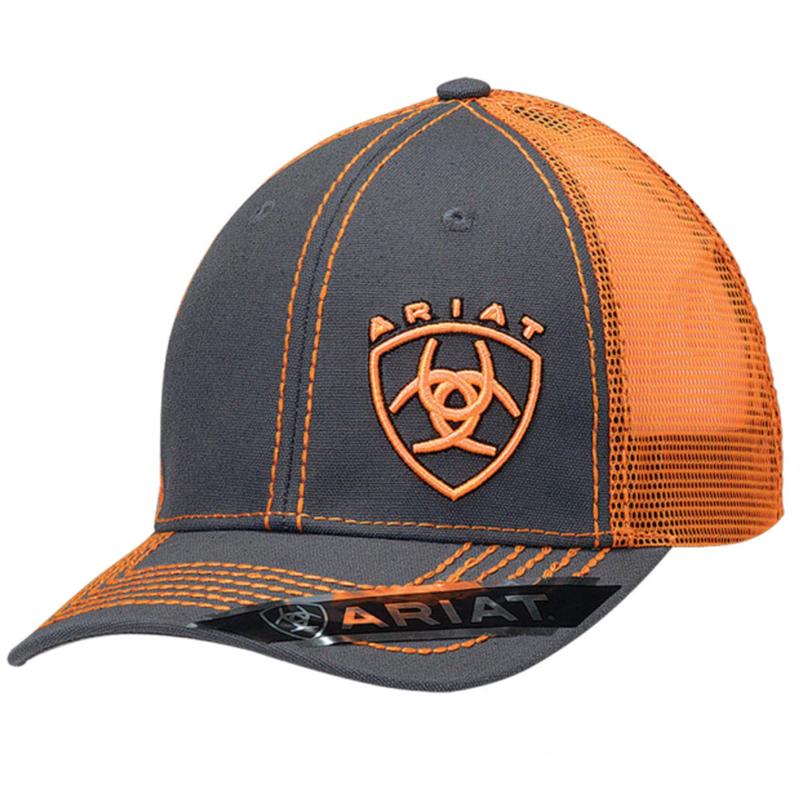 Ariat Grey & Orange Mesh Cap