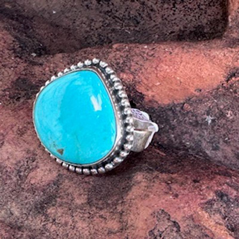 "Belle" Adjustable Kingman Turquoise Ring