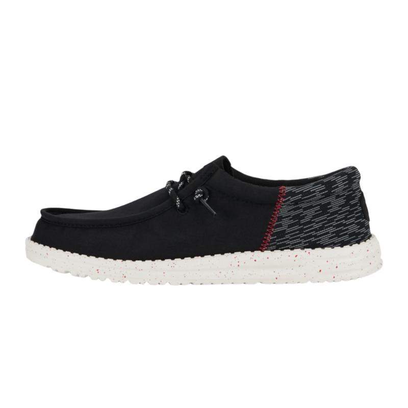 Hey Dude Men's Wally Funk Black Jersey Jacquard Shoe