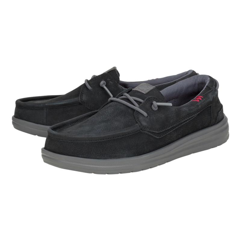 Hey Dude Men's Welsh Grip Craft Leather Black Shoe
