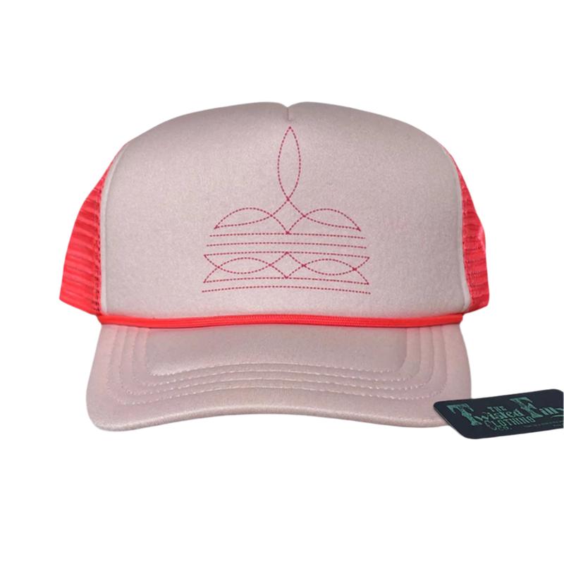 Twisted Filly Infant/Toddler Pink Boot Stitch Cap