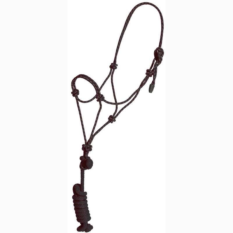 Mustang Black and White Yearling Rope Halter