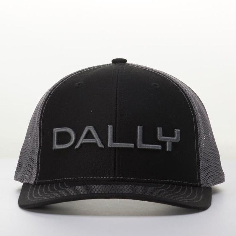 Dally Up Black and Silver Text Cap