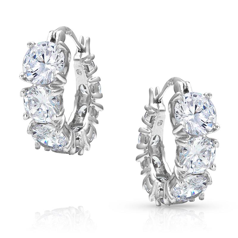 Montana Silversmiths Crystal Hoop Earrings