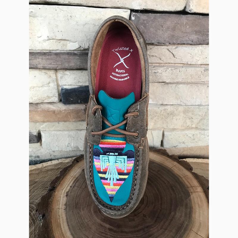 WE Exclusive~ Twisted X Women's Turquoise Serape Arrowhead Thunderbird Driving Moc