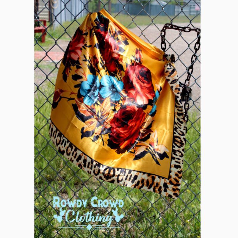 Red and Yellow Fiesty Floral Wild Rag