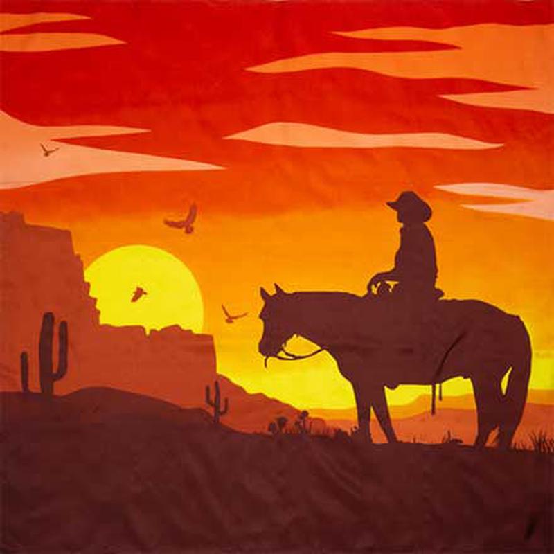 Wyoming Traders Sunset Cowboy Southwest Wild Rag