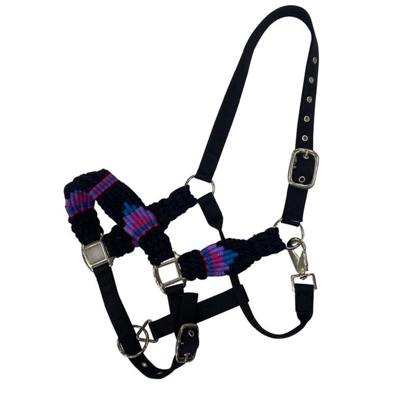 Showman Black/Purple Mohair Bronc Halter
