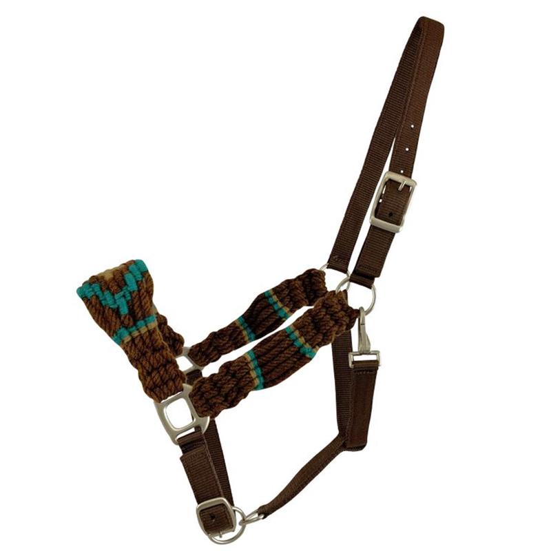 Showman Brown/Teal Mohair Bronc Halter