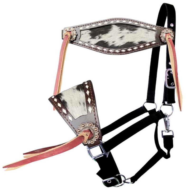 Showman Cowhide/Tassel Bronc Halter