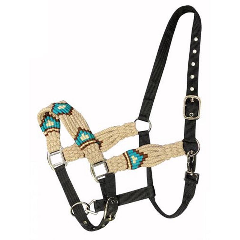 Showman Teal/White Wool Bronc Halter