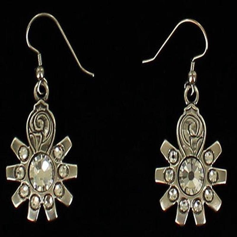 Blazin Roxx Antique Spur Rowel Drop Earrings