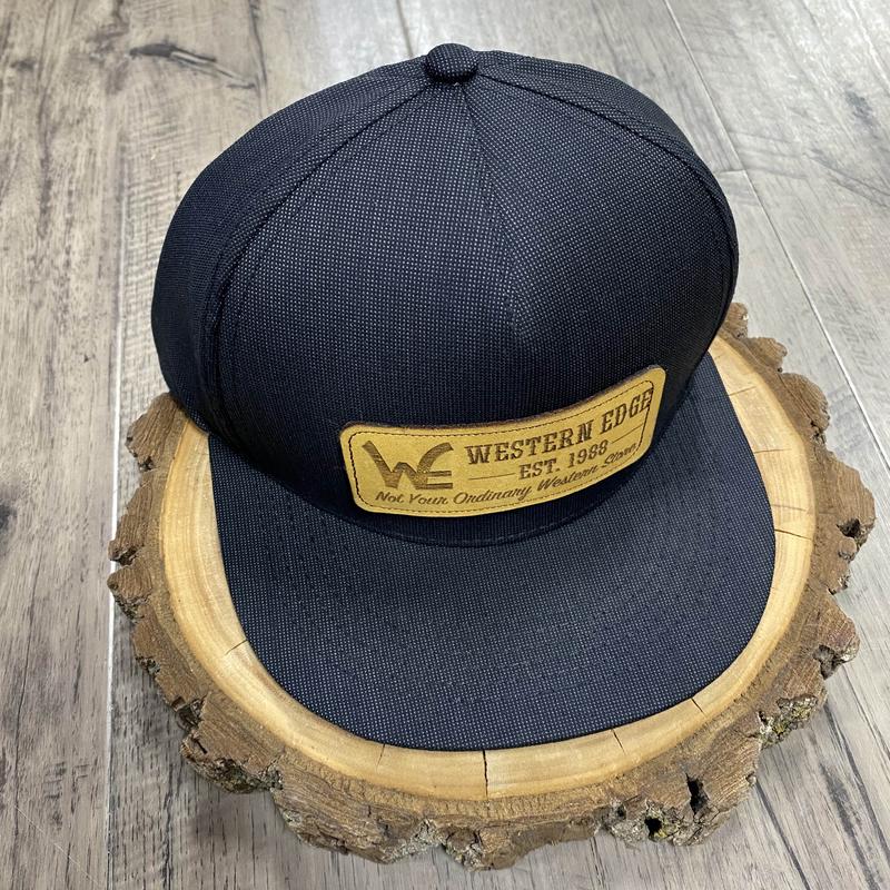 Western Edge Black Suit Fabric Patch Cap