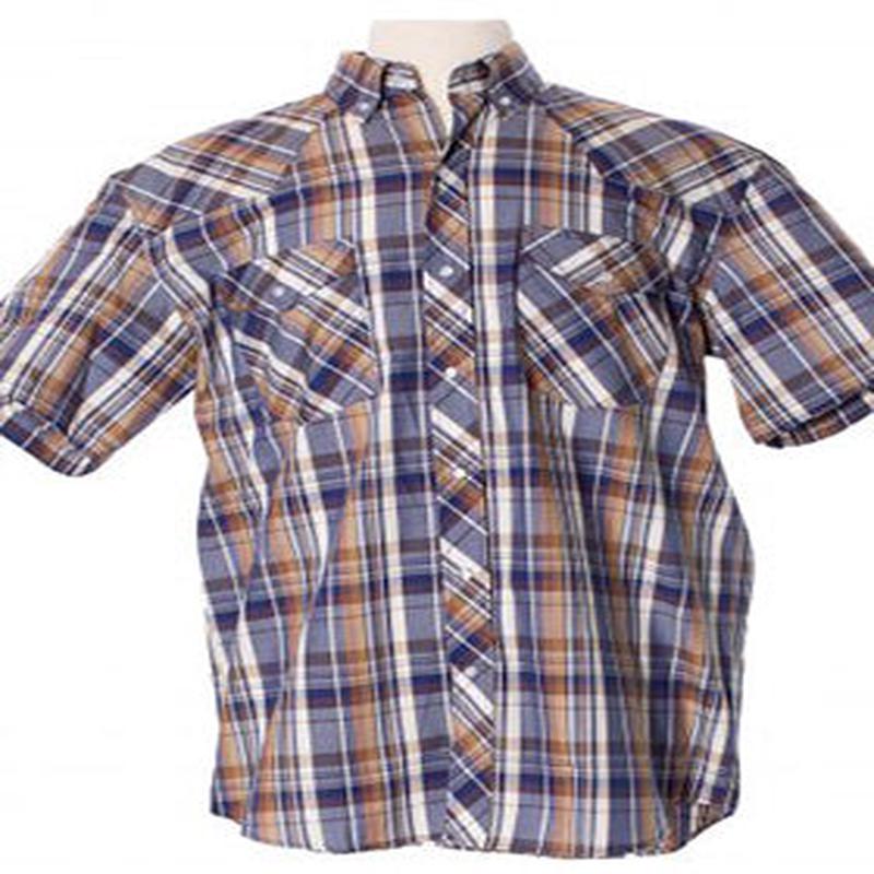 Wyoming Traders Men's Blue and Tan Plaid Shirt