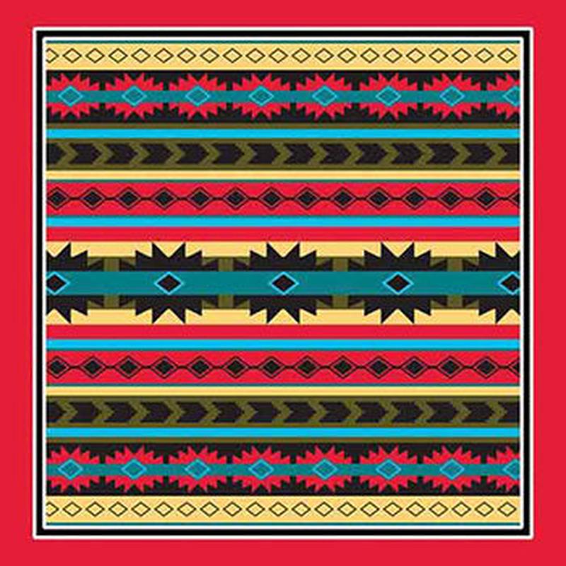 Red Multi Modern Aztec Bandanna