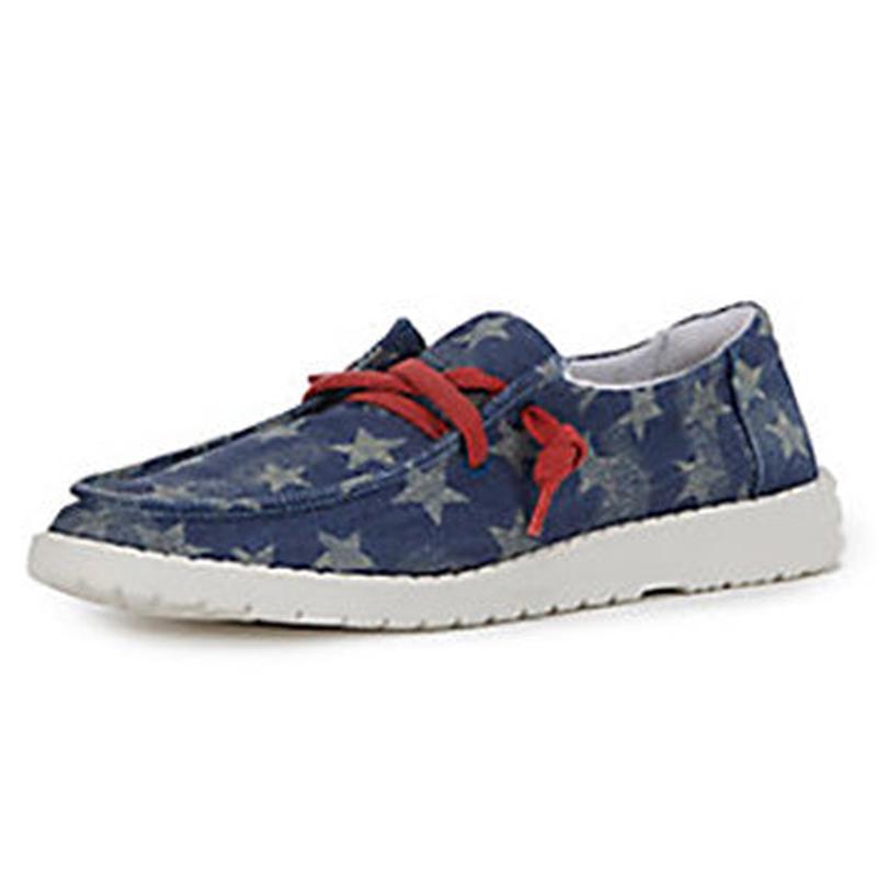 Navy & White Star Boat Shoe